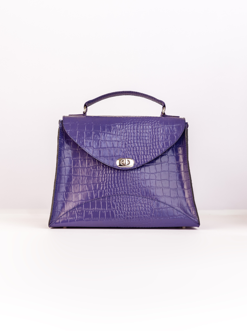 Purple Croc-embossed Bag