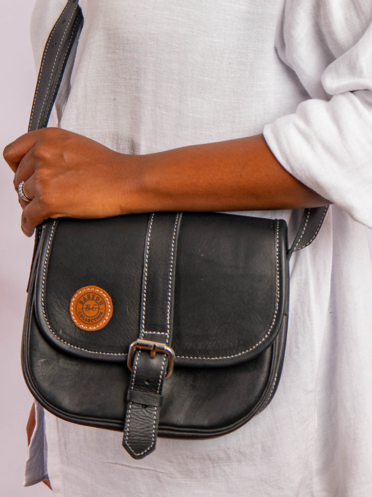 Black minimalist sling bag